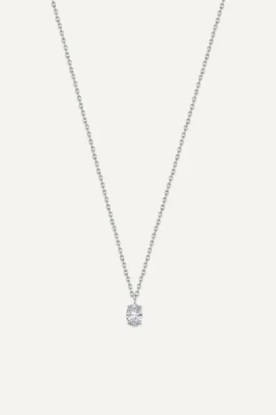 Colier Oval Solitaire - Silver