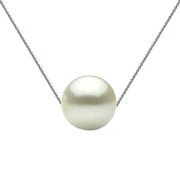 Colier Perla Naturala Alba 8 mm, Calitate AAA, Argint 925 KASKADDA