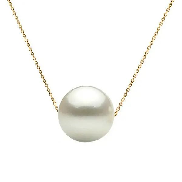 Colier Perla Naturala Alba, AAA, Aur 14K (aur 585) KASKADDA