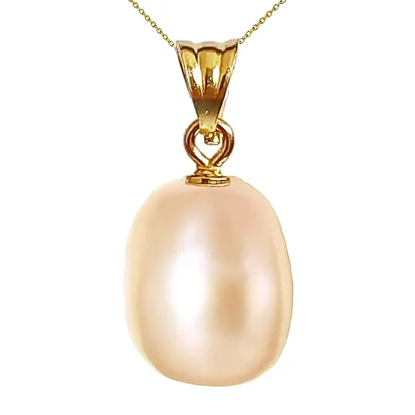 Colier Perla Naturala Crem, 11 9 mm, Lacrima, Aur 14K (aur 585) KASKADDA
