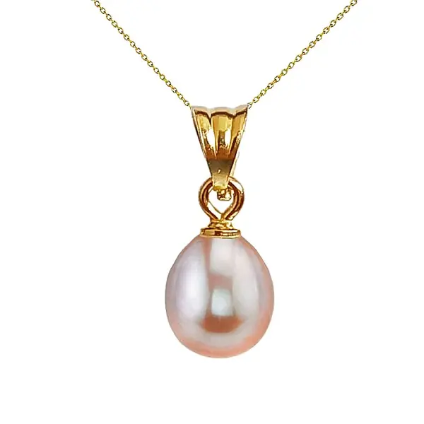 Colier Perla Naturala Lavanda, Calitate AAA, 6 8 mm E i Aur 14K (aur 585) KASKADDA