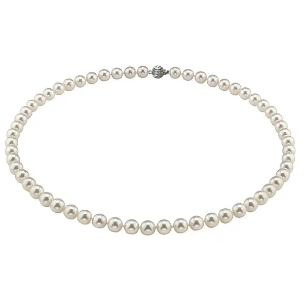 Colier Perle Akoya Japoneze, AAA, 7-7,5 mm, Aur Alb 14K KASKADDA