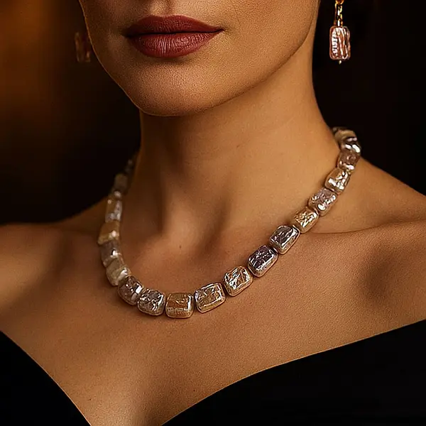 Colier Perle Naturale Baroque Multicolore E i Inchizatoare Argint 925 KASKADDA