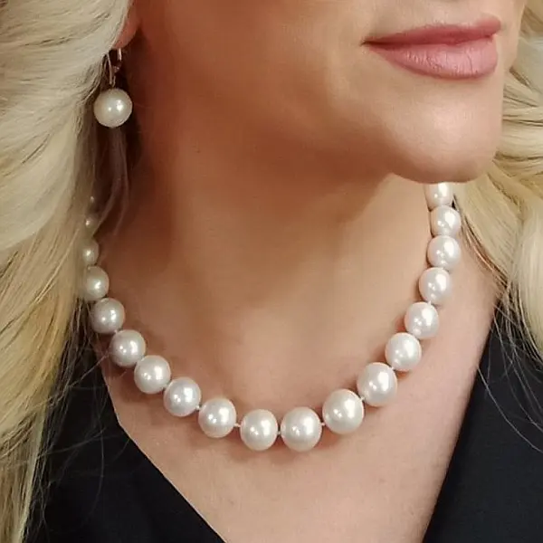 Colier Perle Naturale Edison Albe 11,5-14,5 mm, AAA, Aur Alb 14K KASKADDA