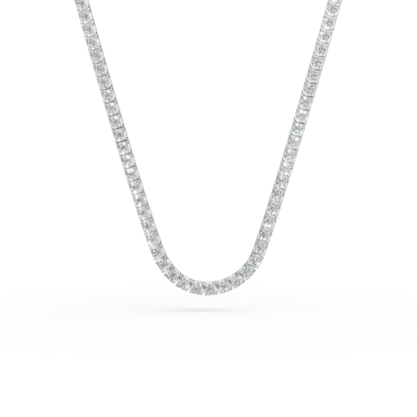 Colier tennis din aur alb cu diamante de 0.1ct