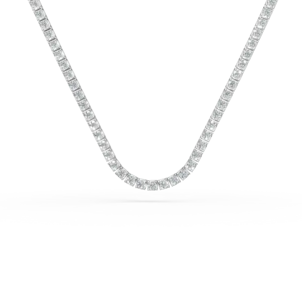 Colier tennis din aur alb cu diamante de 1.7ct