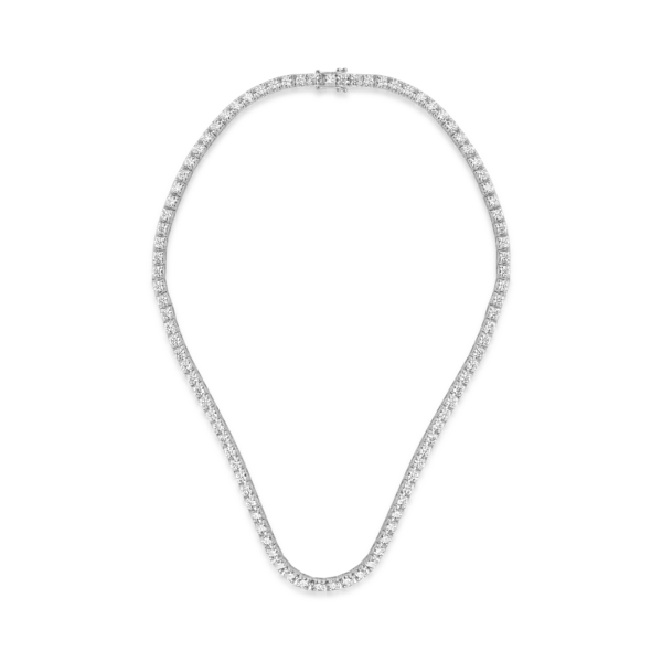 Colier tennis din aur alb cu diamante de 15.35ct