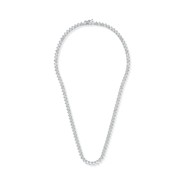 Colier tennis din aur alb cu diamante de 18.01ct