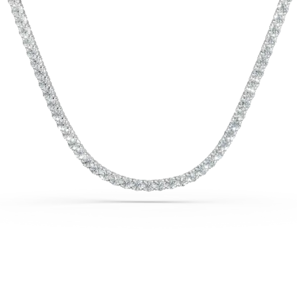 Colier tennis din aur alb cu diamante de 1ct