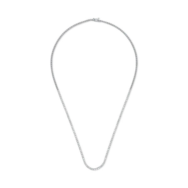 Colier tennis din aur alb cu diamante de 2ct
