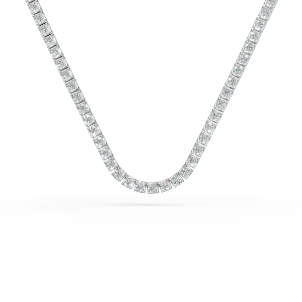 Colier tennis din aur alb cu diamante de 3.2ct