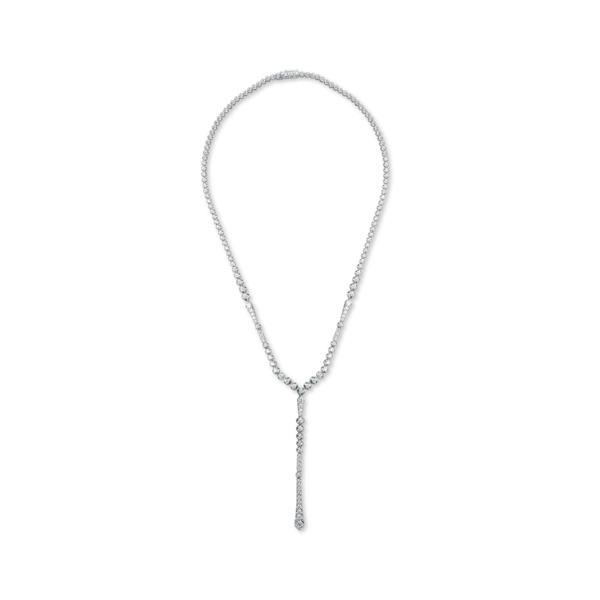 Colier tennis din aur alb cu diamante de 4.6ct