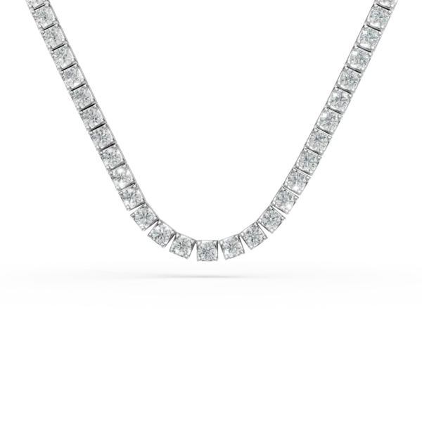 Colier tennis din aur alb cu diamante de 4.9ct