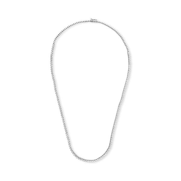 Colier tennis din aur alb cu diamante de 5.9ct