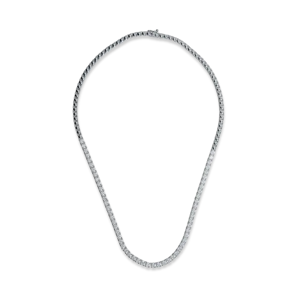 Colier tennis din aur alb cu diamante de 6.5ct