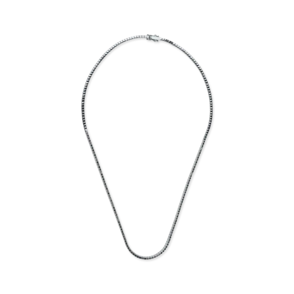 Colier tennis din aur negru cu diamante negre de 1.6ct