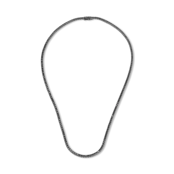 Colier tennis din aur negru cu diamante negre de 3.2ct
