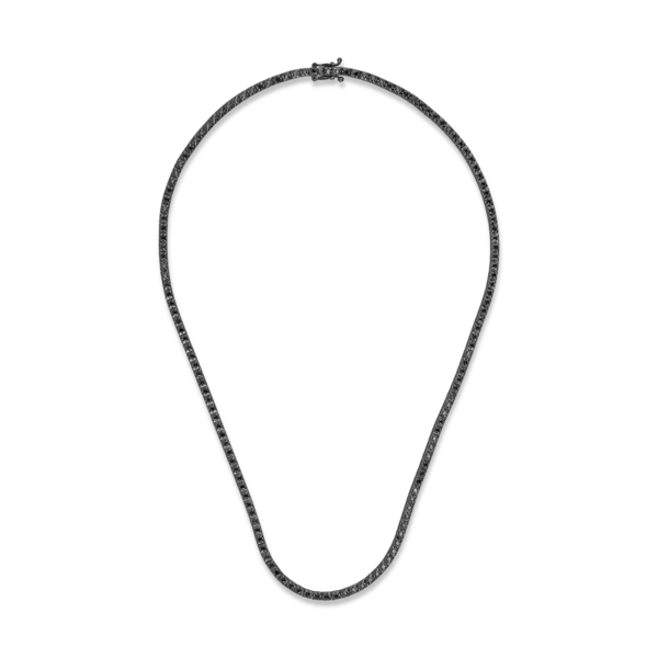 Colier tennis din aur negru cu diamante negre de 3ct