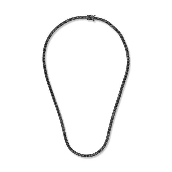 Colier tennis din aur negru cu diamante negre de 8ct