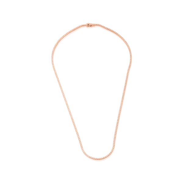 Colier tennis din aur roz cu diamante maro de 1.9ct