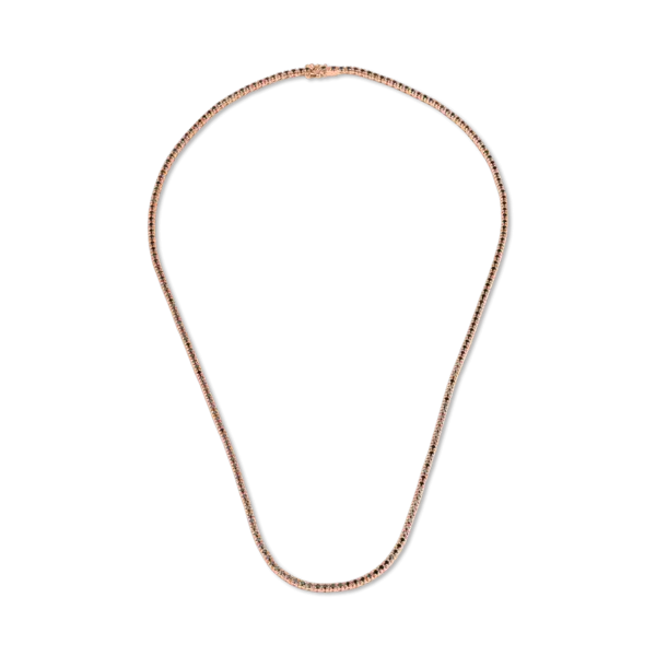 Colier tennis din aur roz cu diamante negre de 2.4ct
