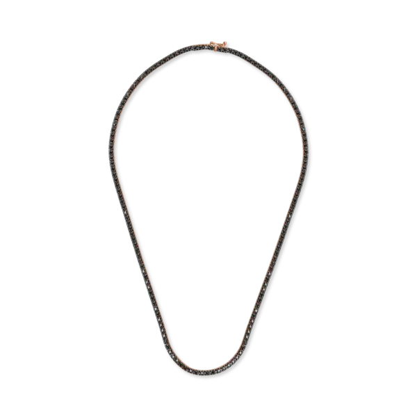 Colier tennis din aur roz-negru cu diamante negre de 2.3ct