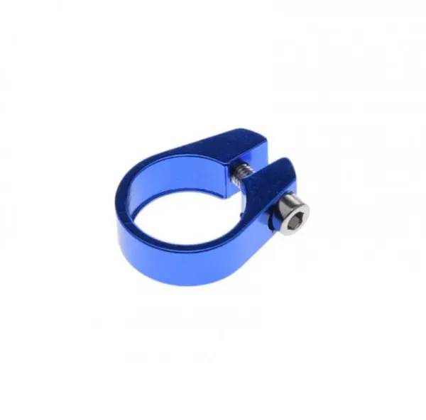 Colier tija sa, prindere surub, 28.6mm, culoare albastru, din aluminiu