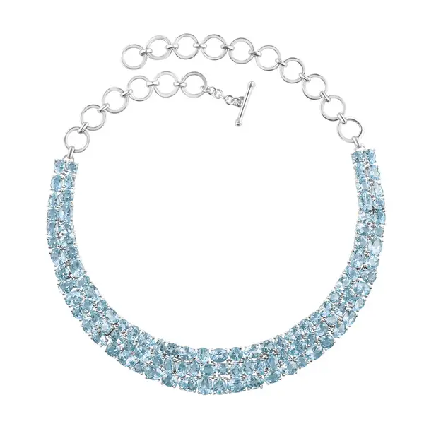 Colier topaz albastru – 103 de pietre naturale