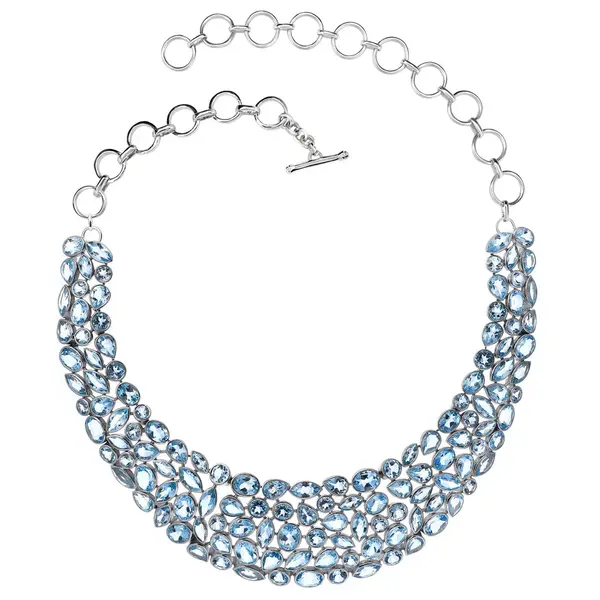 Colier topaz albastru – 128 de cristale naturale