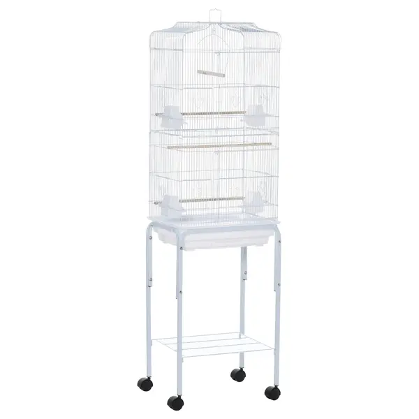 Colivie pentru pasari PawHut, 46.5x36x157cm, alb | Aosom Romania
