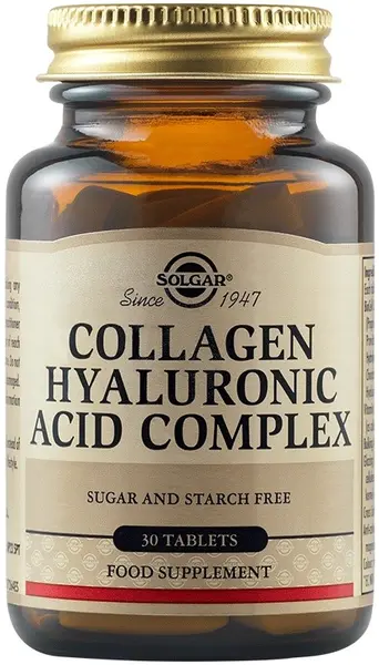 Collagen Hyaluronic Acid Complex, 120 mg, 30 tablete, Solgar