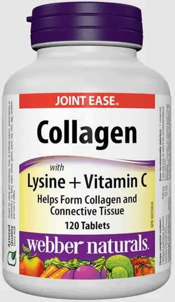 Collagen Lysine + Vitamin C, 120 tablete, Webber Naturals