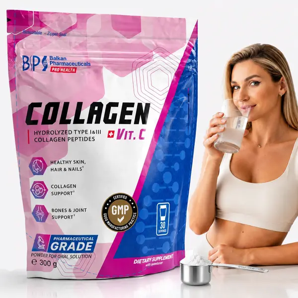 Collagen + Vit. C, 300g, 30 de porții, pulbere