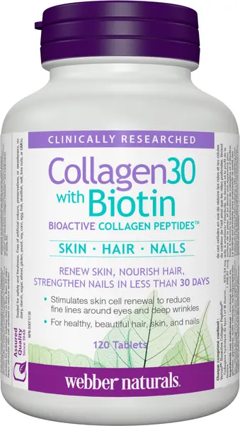 Collagen30 with Biotin, 120 tablete, Webber Naturals