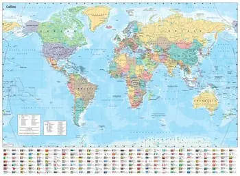 Collins World Wall Paper Map, Sheet Map/Collins Maps