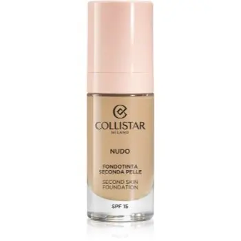 Collistar NUDO Second Skin Foundation SPF 15 makeup radiant cu hidratare cu efect de netezire