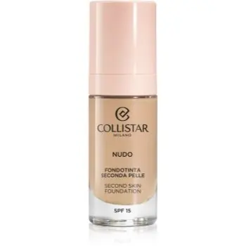 Collistar NUDO Second Skin Foundation SPF 15 makeup radiant cu hidratare cu efect de netezire