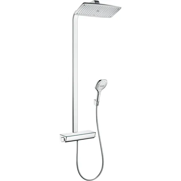Coloana de dus crom lucios cu baterie termostatata Hansgrohe Raindance E 27112000