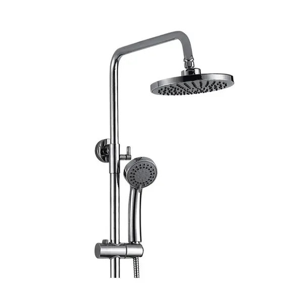Coloana de dus cu 3 functii, Momali, material corp principal din alama si maner din zinc, sistem de control al apei, design modern, culoare crom