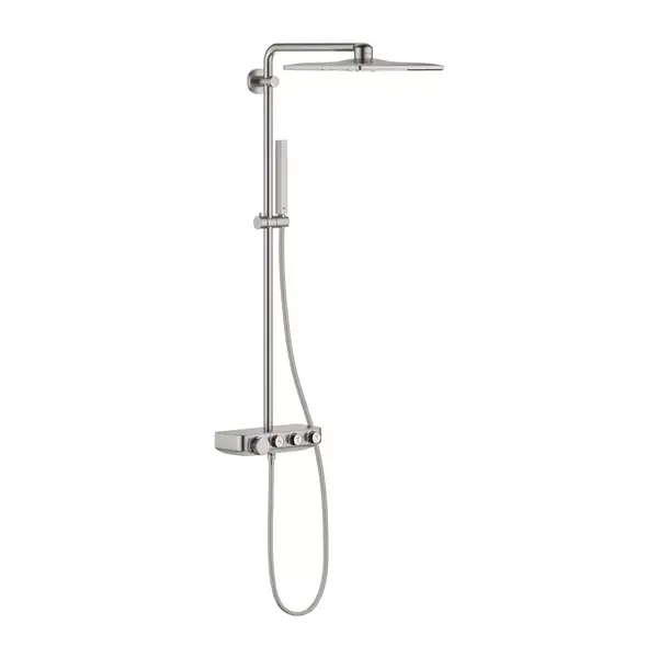 Coloana de dus cu baterie termostatata, crom periat, 2 jeturi, Grohe Euphoria SmartControl