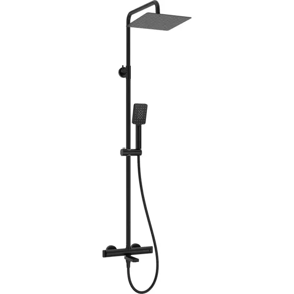 Coloana de dus cu baterie termostatata, culoare negru mat, Deante