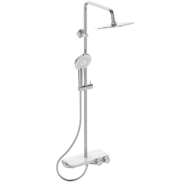 Coloana de dus cu baterie termostatata si etajera Ideal Ceratherm S200 II crom lucios