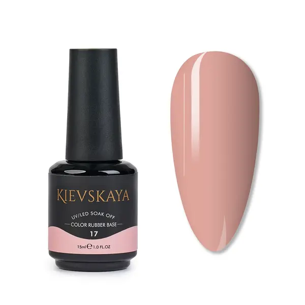 Color Rubber Base Kievskaya Nr. 17 15ml | Bază rubber color roz piersică natural