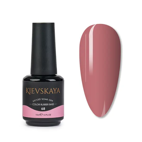Color Rubber Base Kievskaya Nr. 68 15ml | Bază rubber color roz trandafiriu intens
