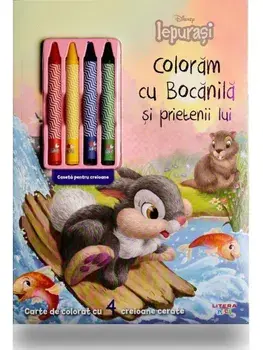 Coloram cu Bocanila si prietenii lui. Carte de colorat cu 4 creioane cerate. Iepurasi/***