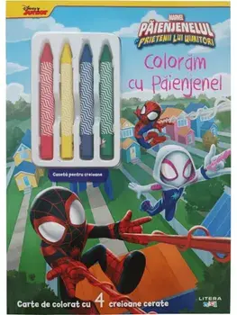 Coloram cu Paienjenel. Carte de colorat cu 4 creioane cerate. Marvel Paienjenelul si prietenii lui uimitori/***