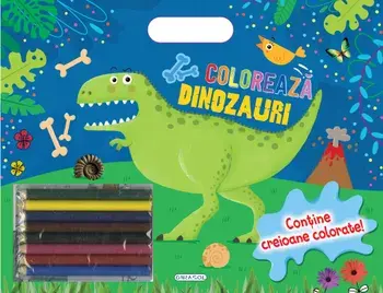 Coloreaza dinozauri. Contine creioane colorate!/***