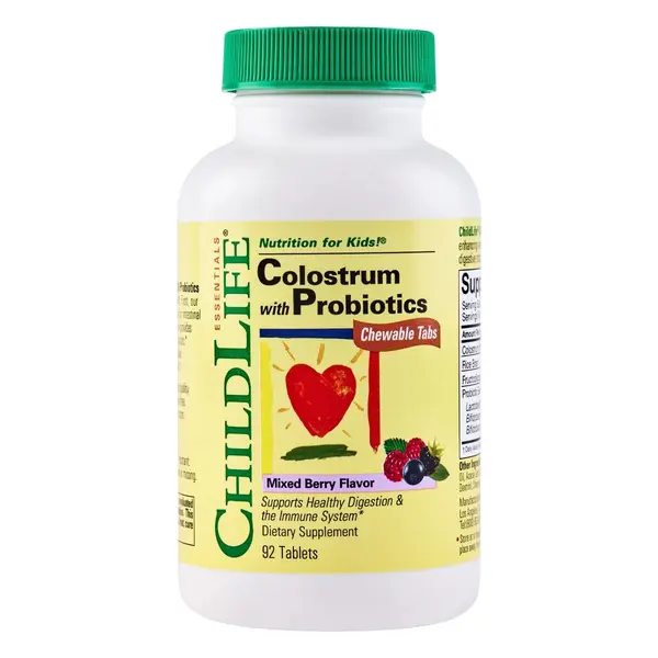 Colostrum with Probiotics Chewable Tabs, 92 tablete masticabile, Childlife Essentials