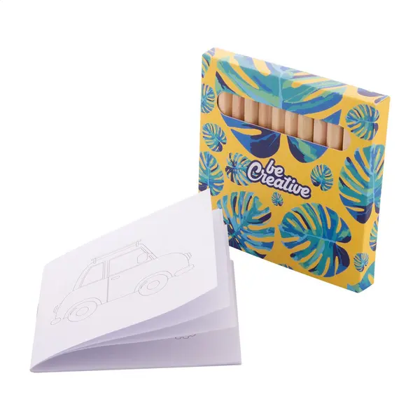 Coloxil 12 set pentru colorat, animale - alb
