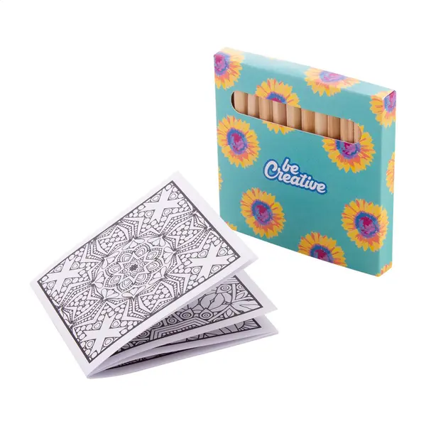 Coloxil 12 set pentru colorat, animale - alb